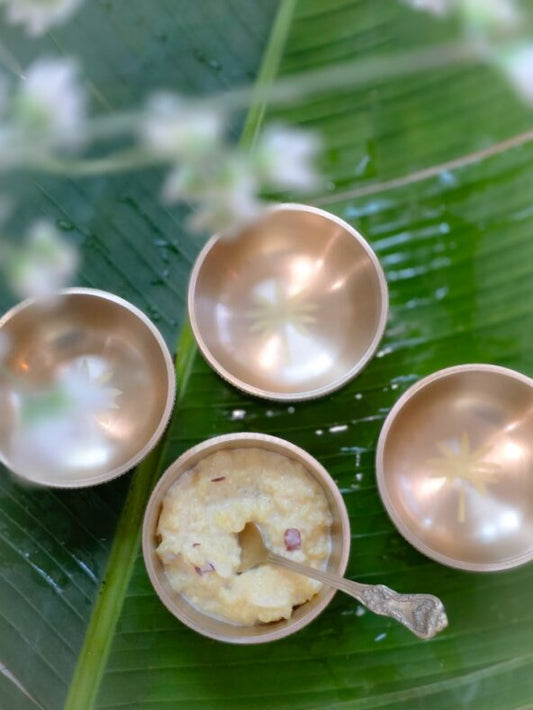 Akshaya Patra – Brass Dessert Bowls with Spoons (Set of 2)