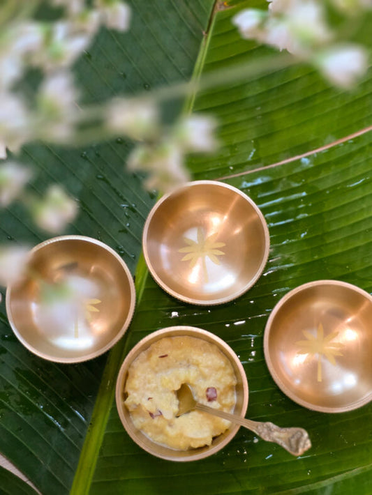 Akshaya Patra – Brass Dessert Bowls with Spoons (Set of 2)