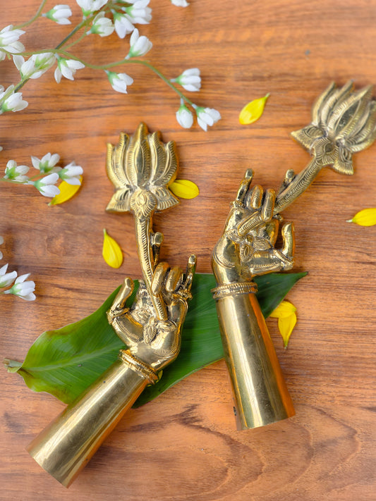 Padma Hastham - Brass Lotus Hands for Deity Decoration