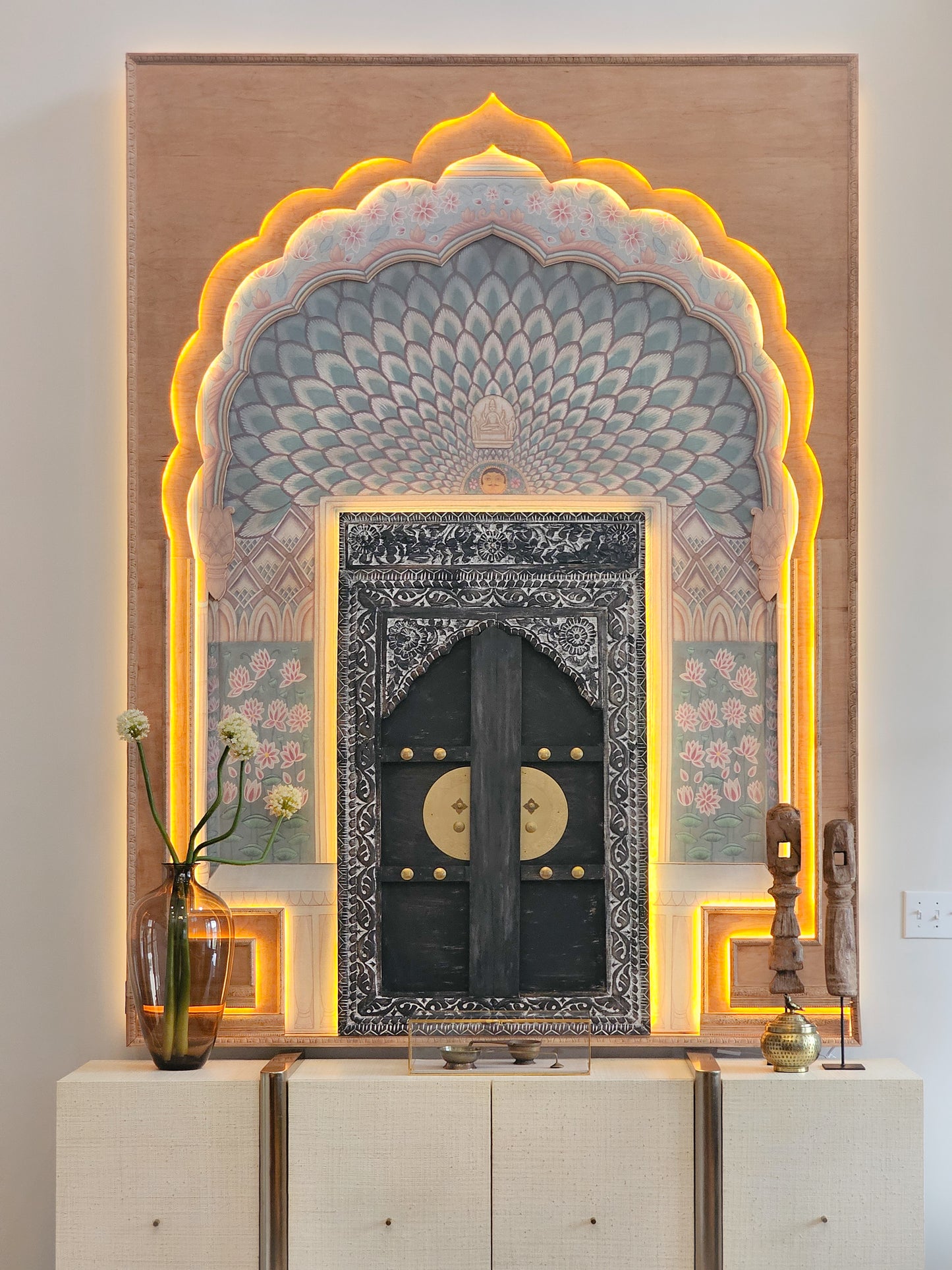 The Jaipur Lotus Gate - Grandeur Heritage-Inspired Wall Art