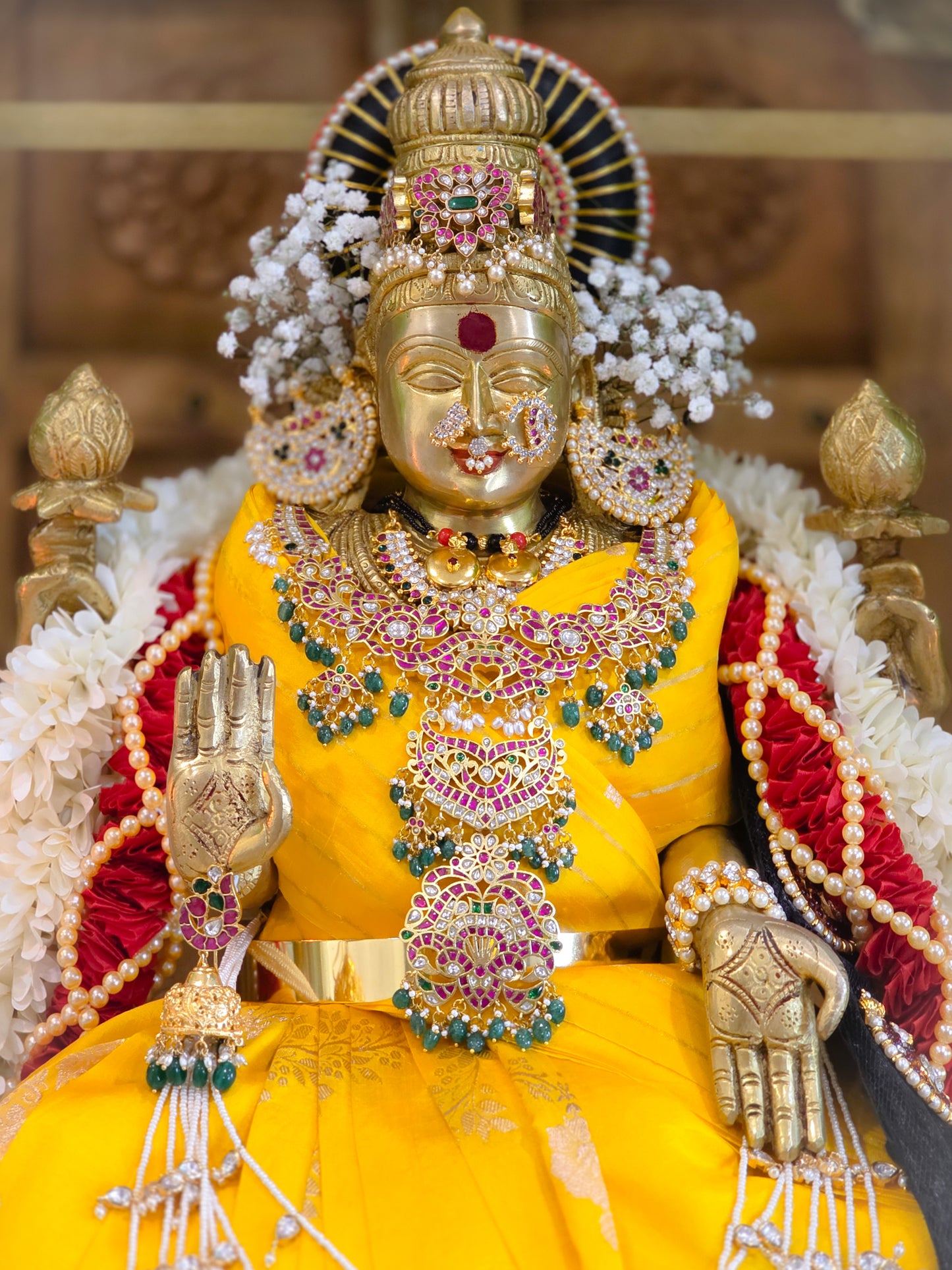 Swarna Padma Lakshmi - The golden grace brass idol