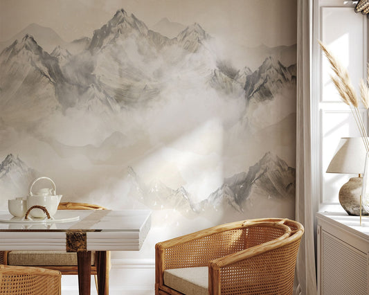 Ombre Mountain | Scenic Painting Wallpaper