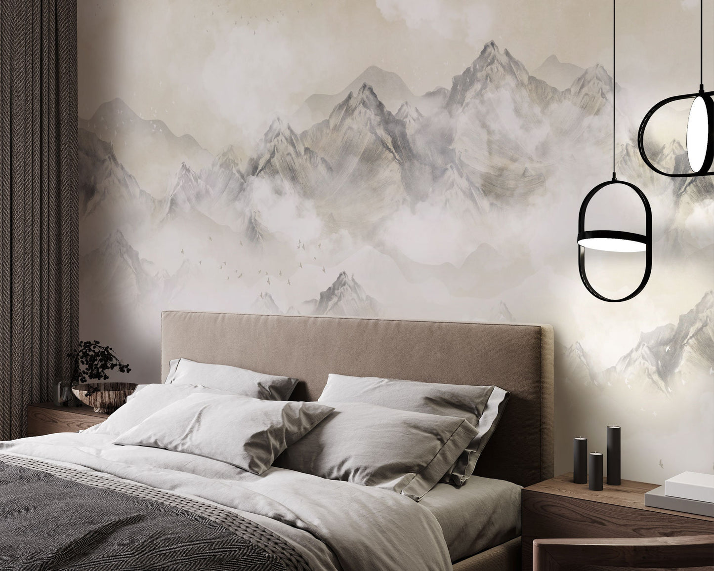 Ombre Mountain | Scenic Painting Wallpaper