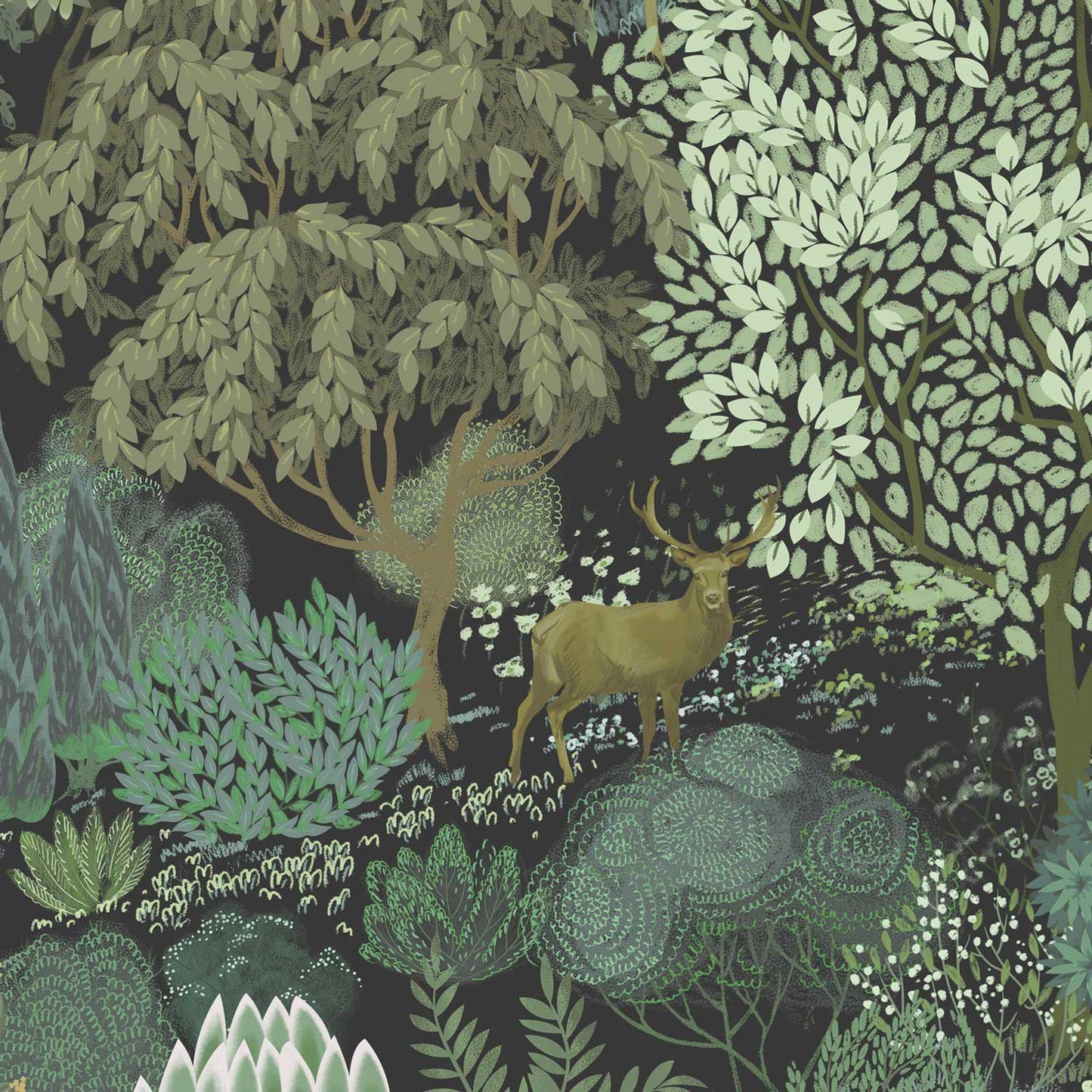 Deep Forest | Moody Botanical Wallpaper