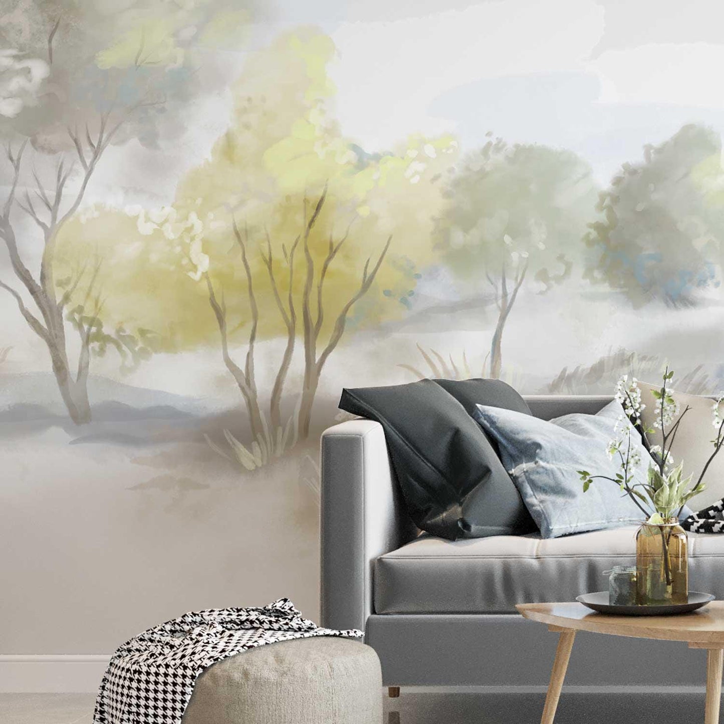 Watercolor Forest | Scenic Landscape Wallpaper
