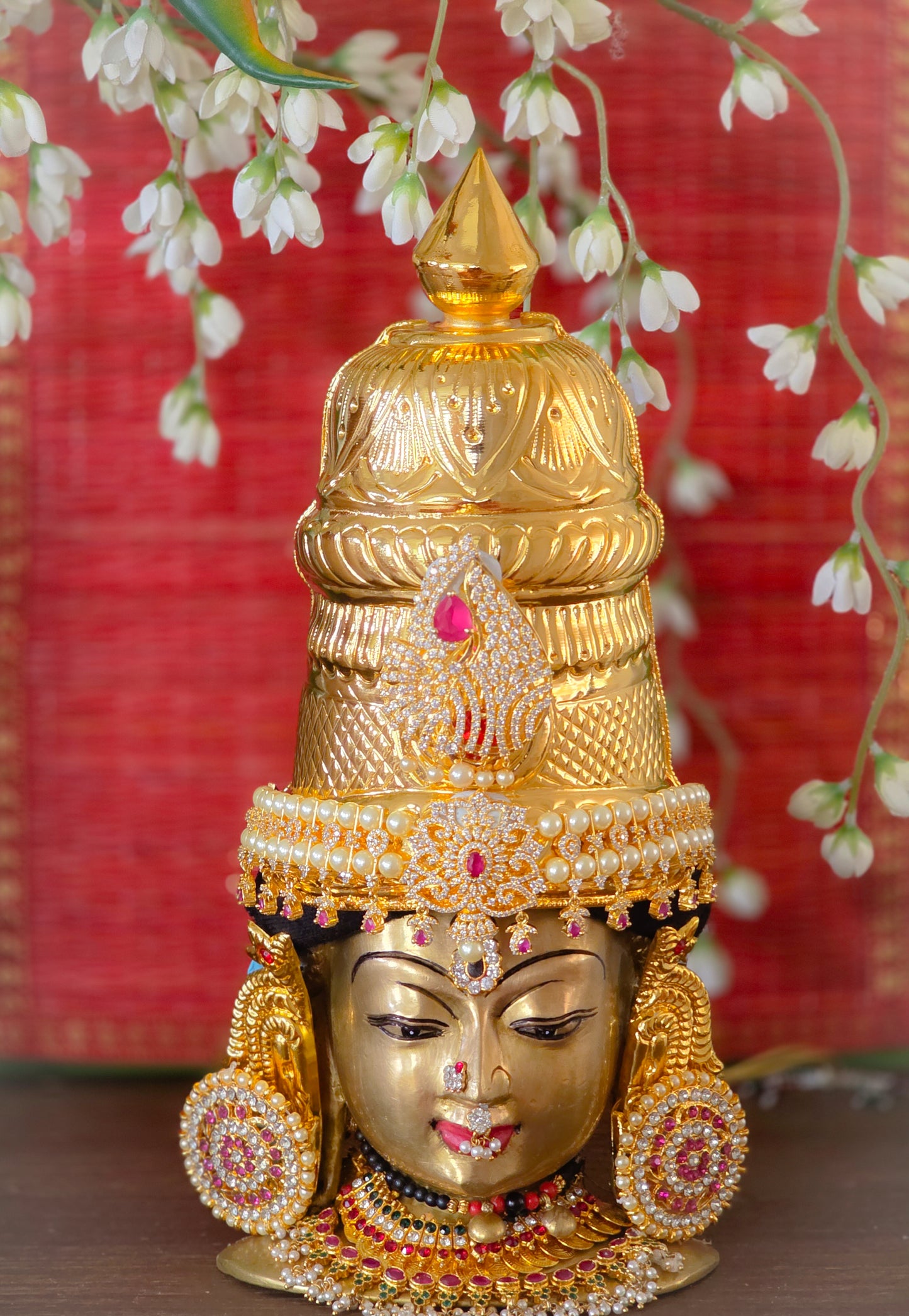 Rohini Kiritam – Pink Diamond-Inspired Crown for Deity