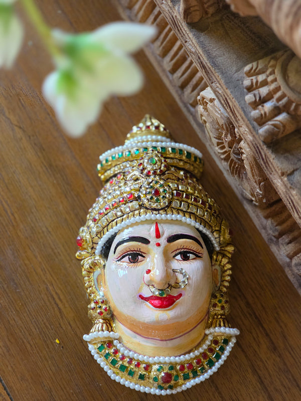 Sri Mukha Alankaram – Brass Ammavaru Face Set