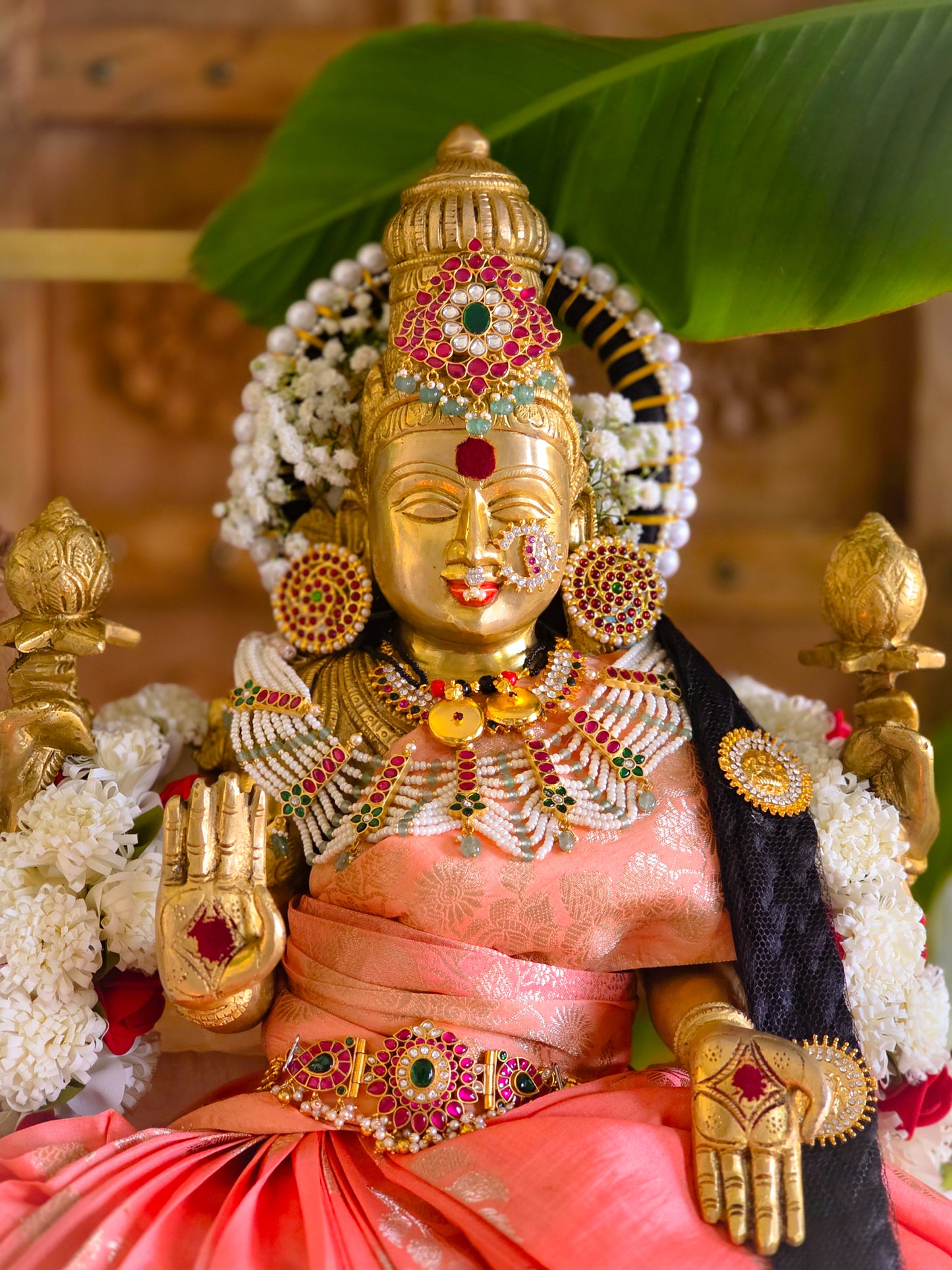 Swarna Padma Lakshmi - The golden grace brass idol