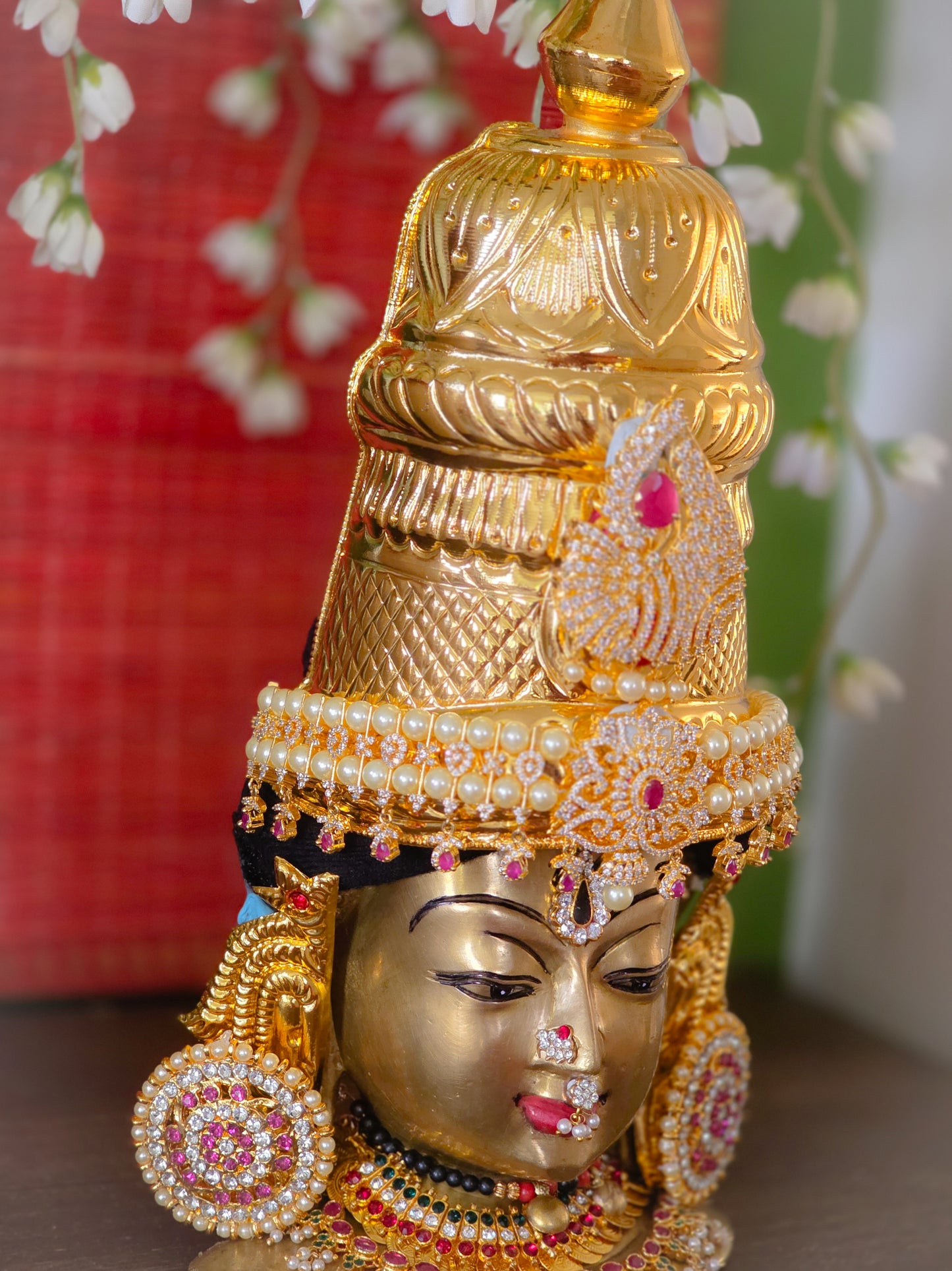 Rohini Kiritam – Pink Diamond-Inspired Crown for Deity