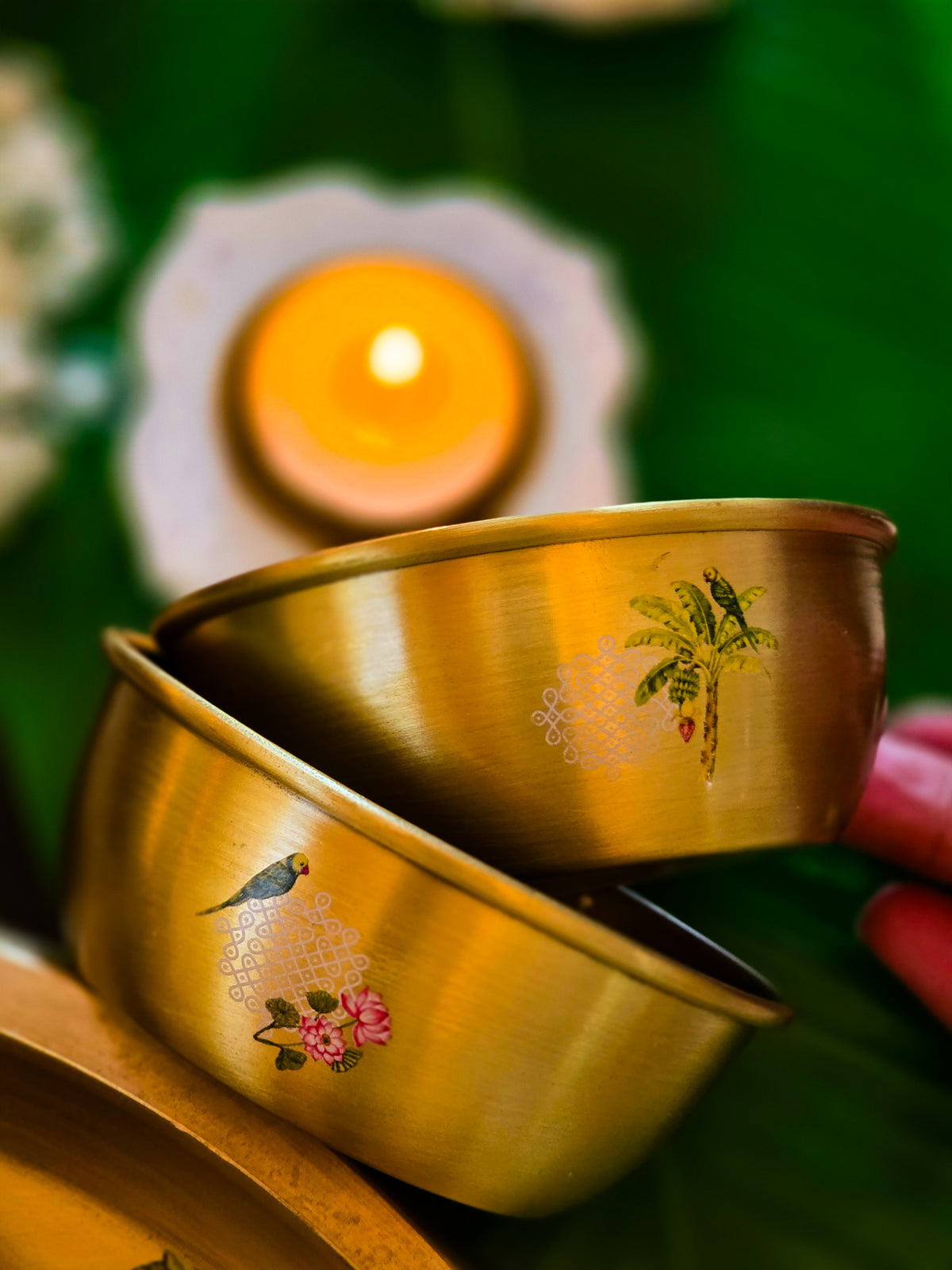 Kili Kolam Brass dessert bowls