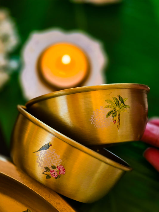 Kili Kolam Brass dessert bowls