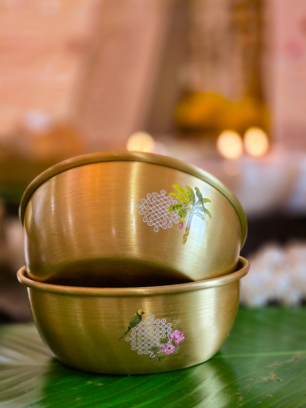 Kili Kolam Brass dessert bowls