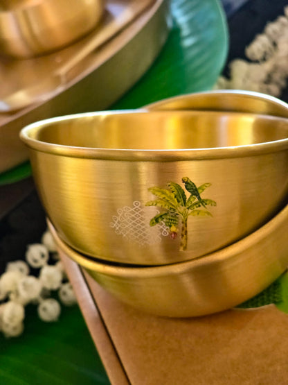 Kili Kolam Brass dessert bowls
