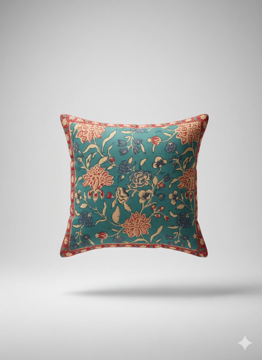 Kusuma Rekhavali – Reversible Floral Cushion Cover