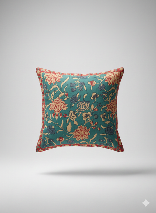 Kusuma Rekhavali – Reversible Floral Cushion Cover