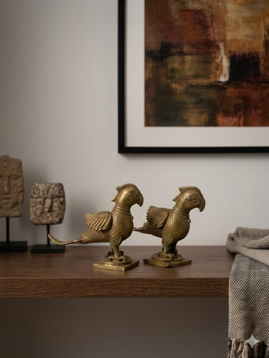 Shuka Yugmam - The Heritage Brass Parrot Pair