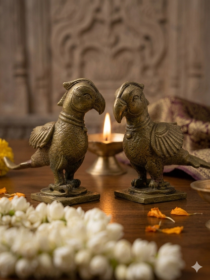Shuka Yugmam - The Heritage Brass Parrot Pair