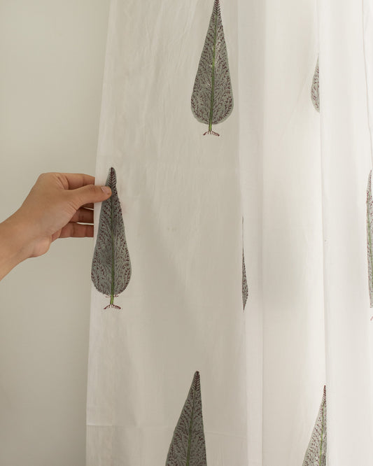 Cypress Leaf – Hand Block Printed Curtains (Pair)