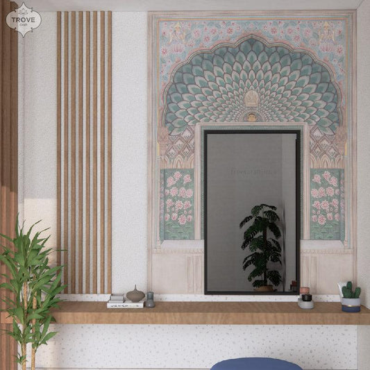 Pastel Lotus Palace Wallpaper