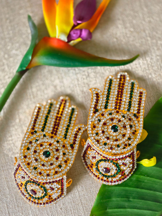 Ratna Sparsham – Stone Hastham & Paadham Set for Deity Decoration