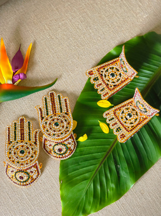 Ratna Sparsham – Stone Hastham & Paadham Set for Deity Decoration