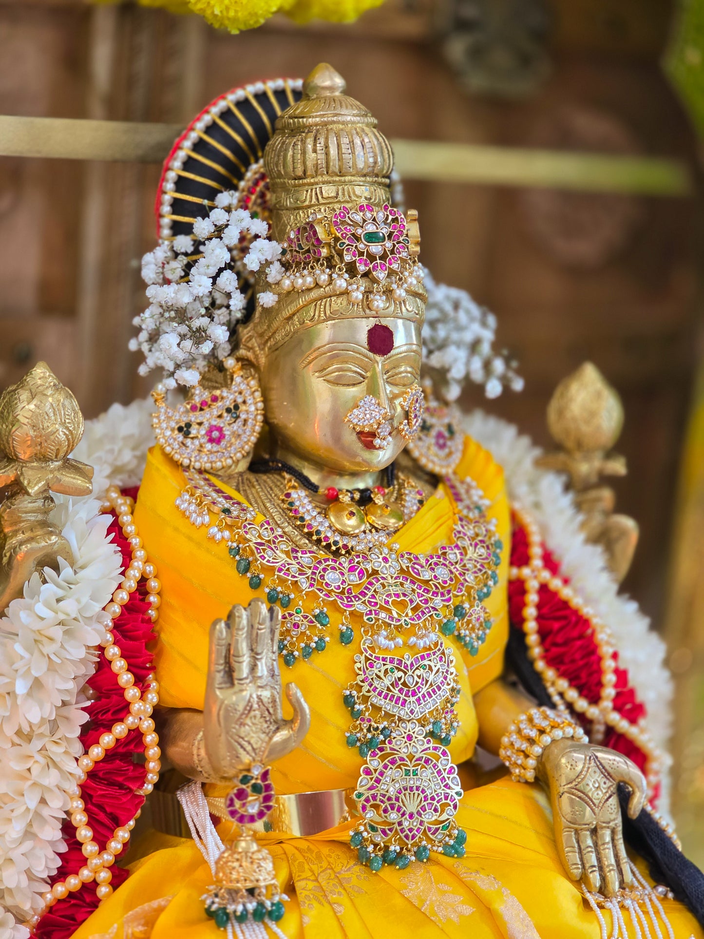 Swarna Padma Lakshmi - The golden grace brass idol