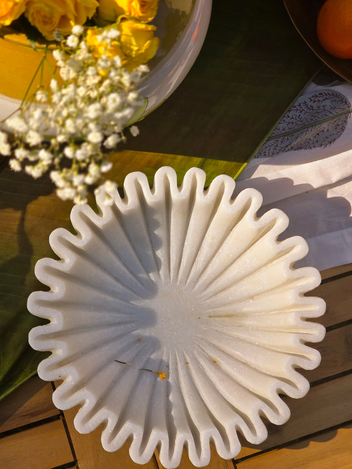 Ruffle Edge Marble Bowl