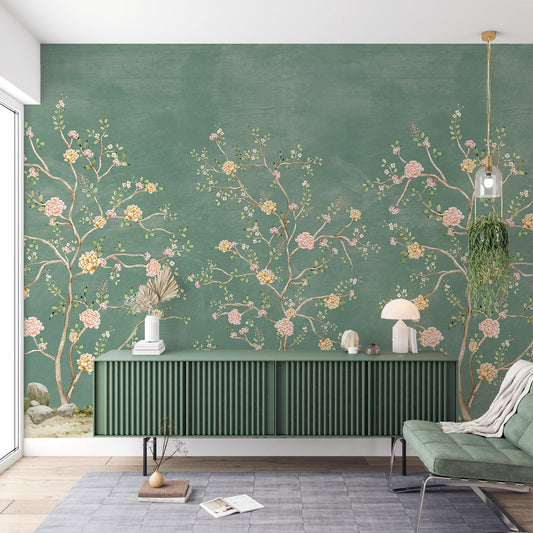 Ephemeral Elegance Dark Green | Chinoiseries | My Space of Joy