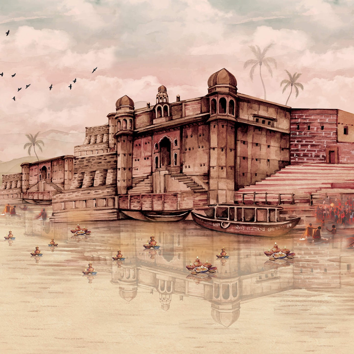 Glimmer Of The Ghat | Pichwai and Architecture | My Space of Joy