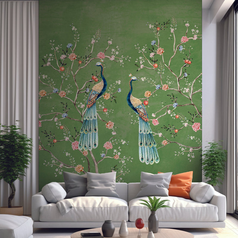 Elegant Peacocks | Pichwai and Architecture
