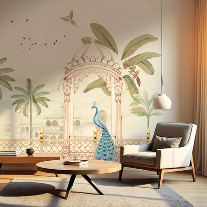 Peacock Whispers | Pichwai and Architecture | My Space of Joy
