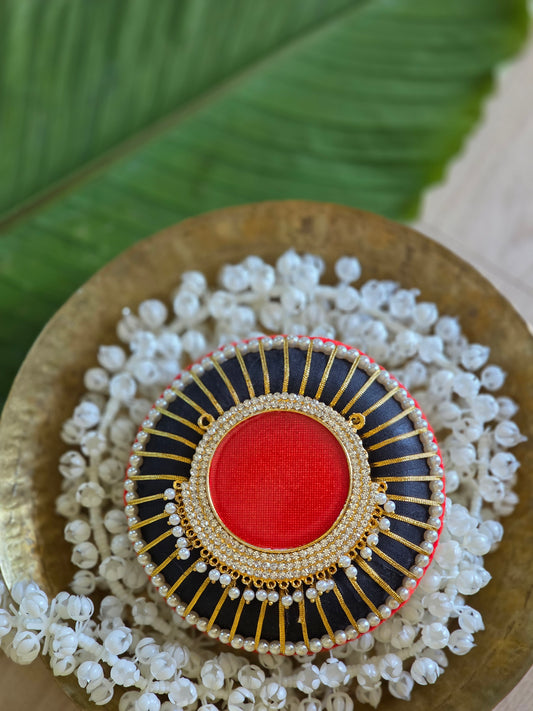 Divya Pathakam Koppu - Pearl Head Bun Ornament with Pathakam