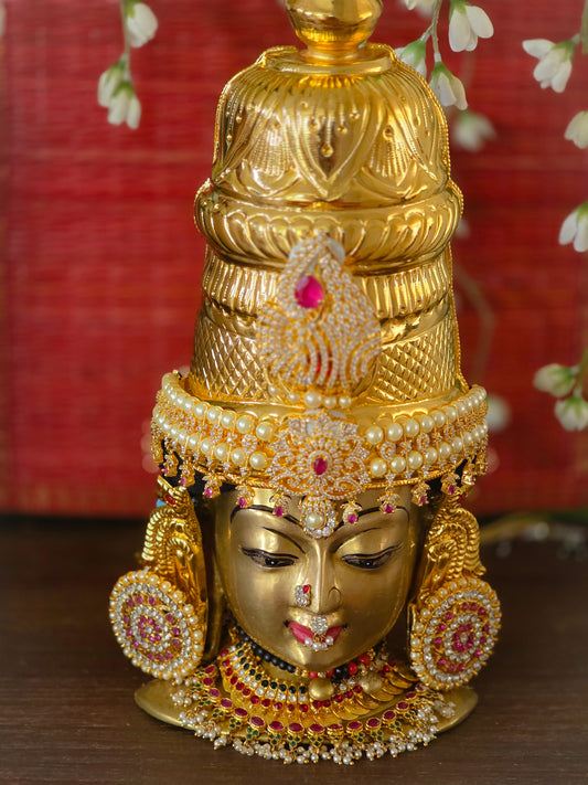 Rohini Kiritam – Pink Diamond-Inspired Crown for Deity
