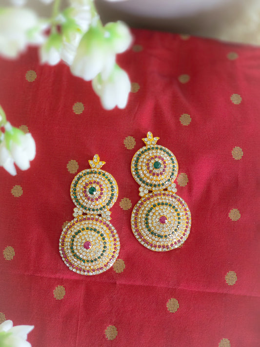Ratna Karnika - Ammavaru Round Earrings – Temple Style Alankaram
