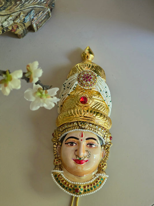Sri Mukha Alankaram – Brass Ammavaru Face Set