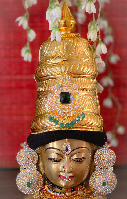 Swarna Marakatham – Gold and Emerald-Inspired Crown for Deity
