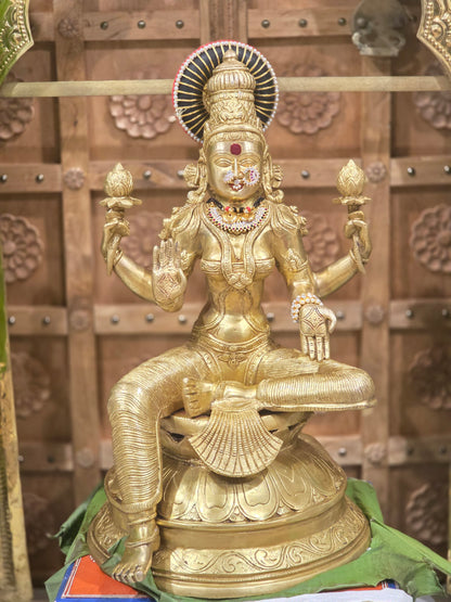 Swarna Padma Lakshmi - The golden grace brass idol