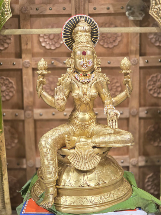 Swarna Padma Lakshmi - The golden grace brass idol