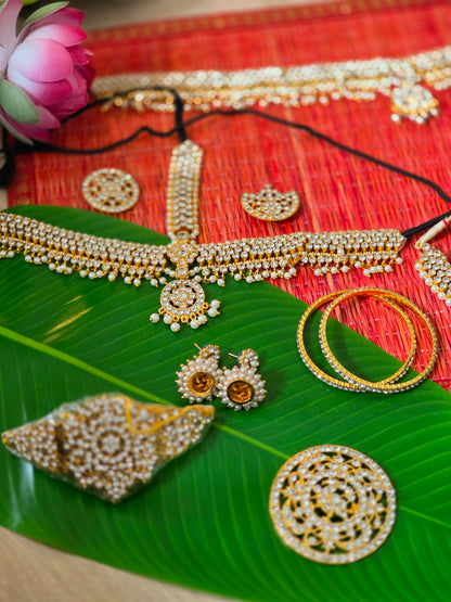 Ammavaru Pearl jwellery set - 17pc set