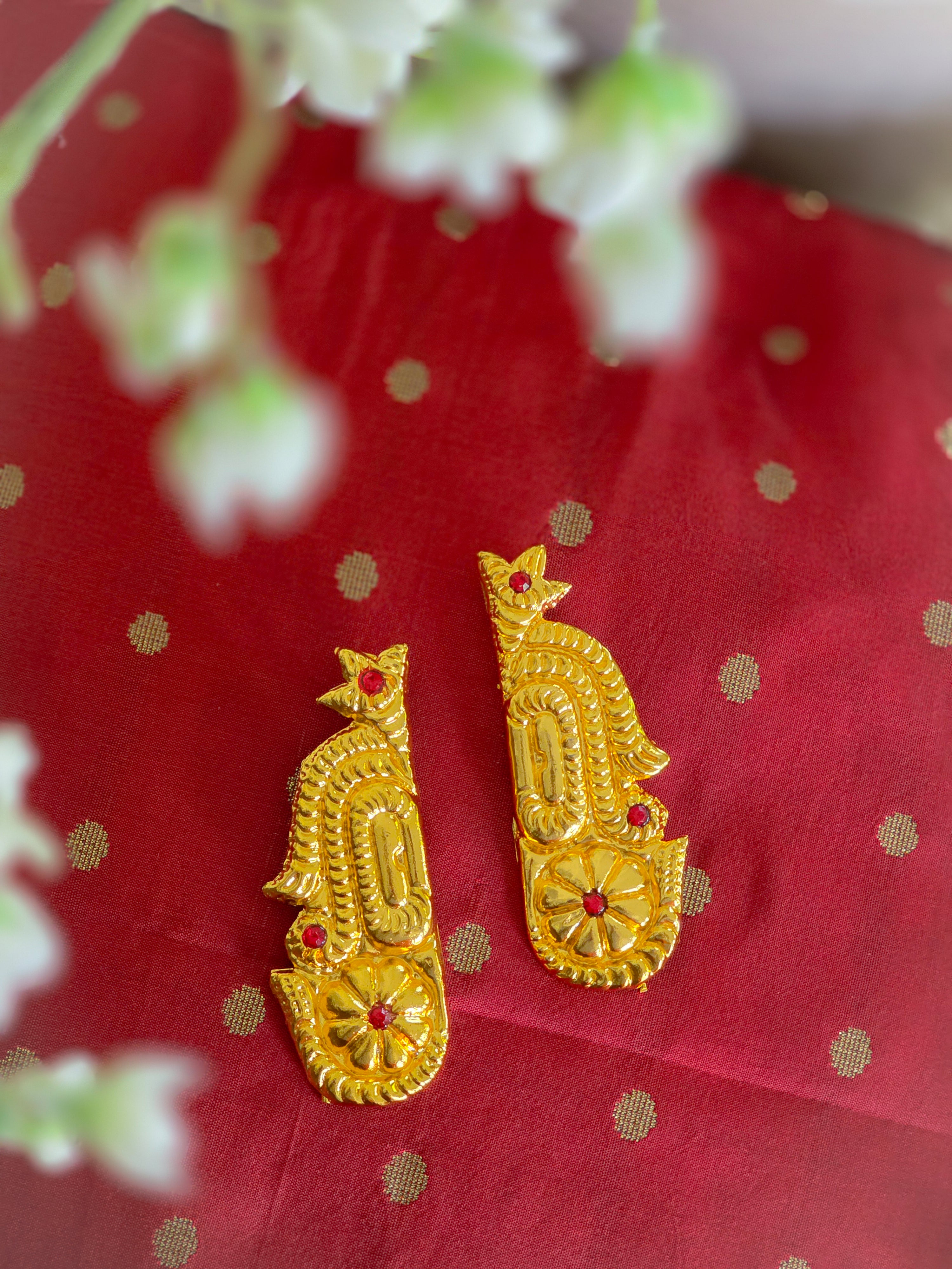 Swarna Kundalam - Brass earrings – Old World Tales