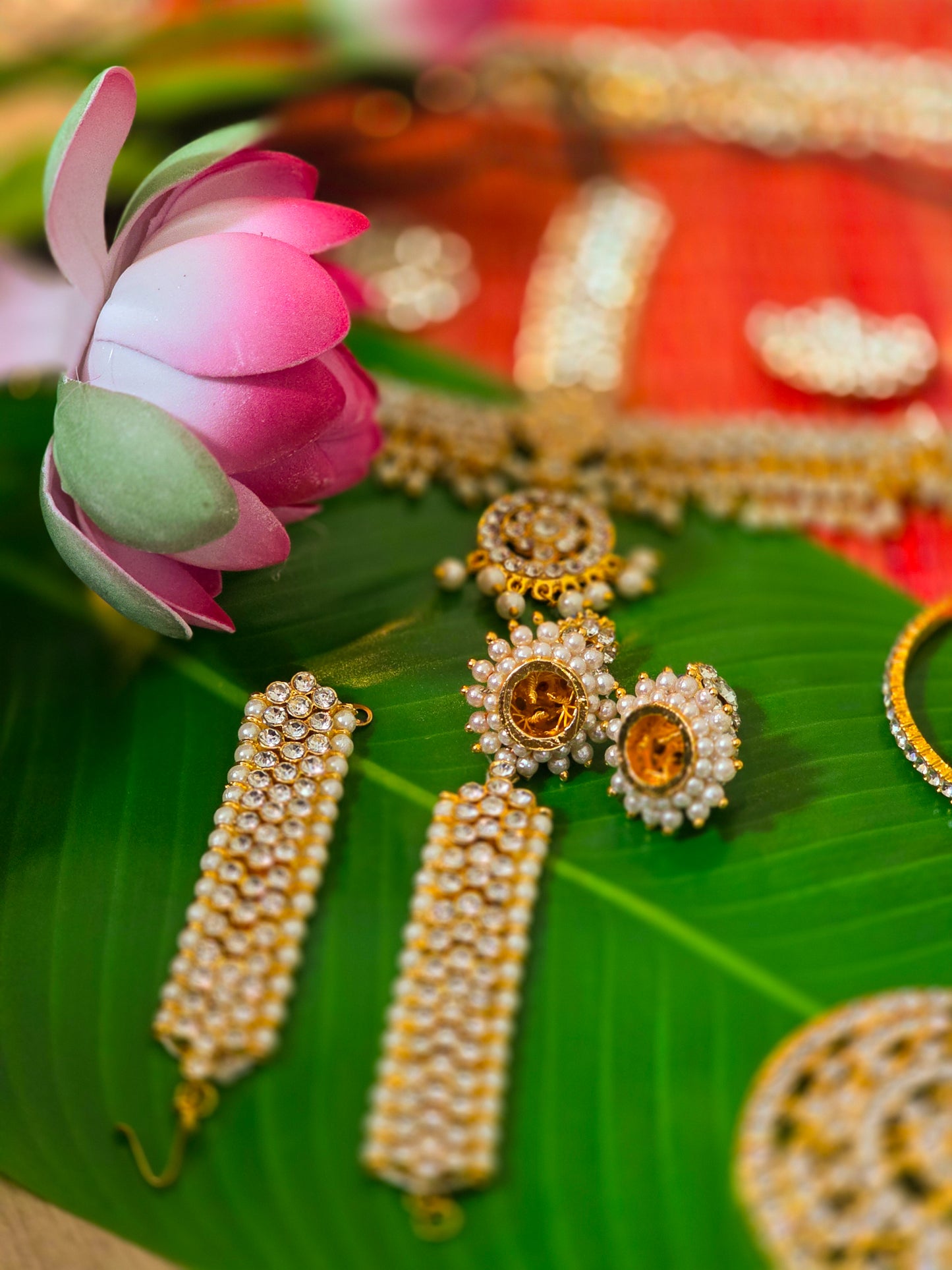 Ammavaru Pearl jwellery set - 17pc set