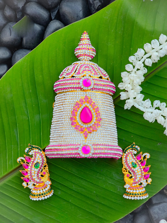 Mayura Jhumkalu – Peacock-Style Temple Earrings for Deity