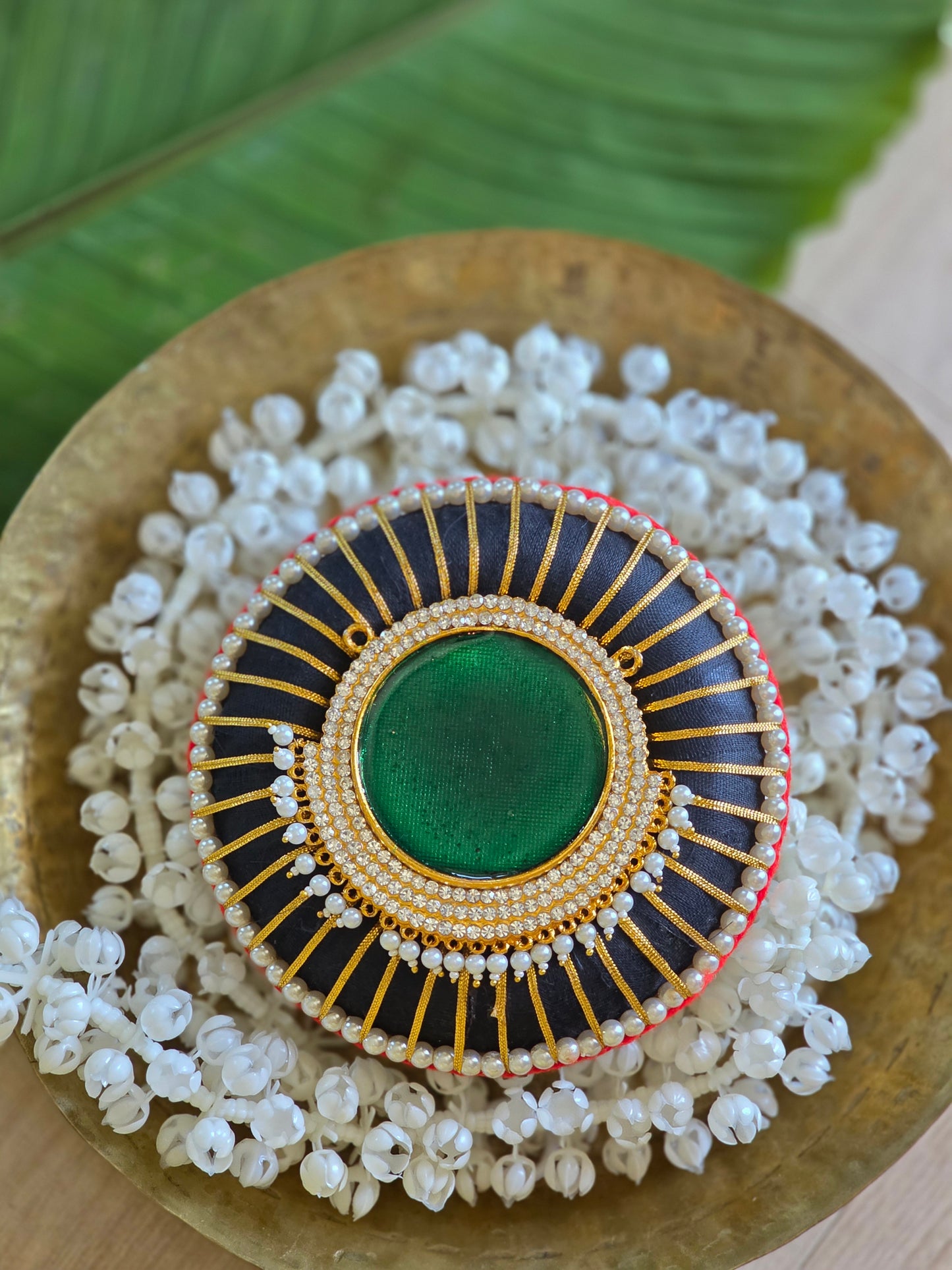 Divya Pathakam Koppu - Pearl Head Bun Ornament with Pathakam