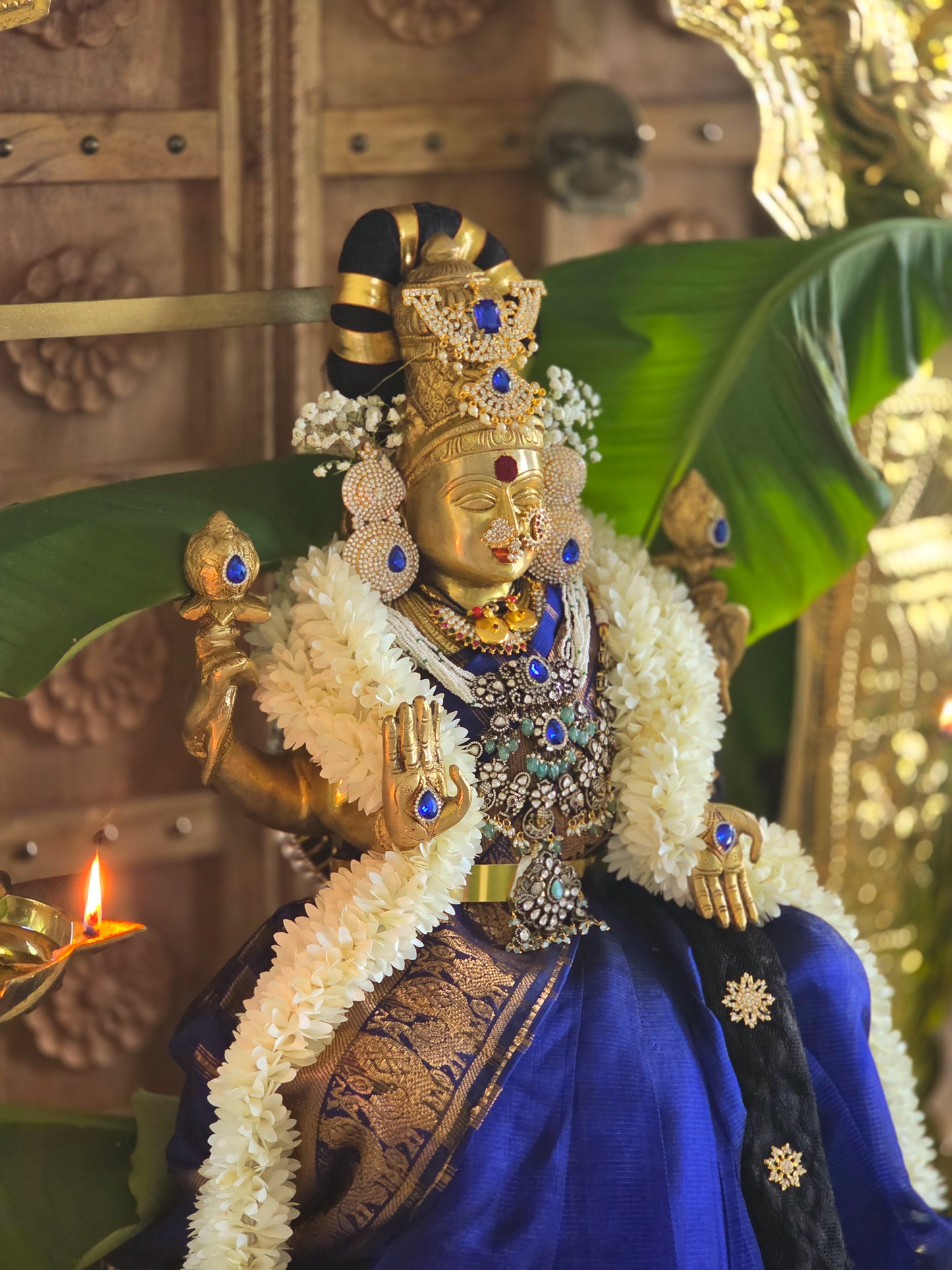 Swarna Padma Lakshmi - The golden grace brass idol